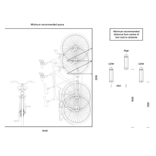 Wall Mounted Bicycle Holder (6 Bikes)