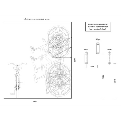 Wall Mounted Bicycle Holder (6 Bikes)